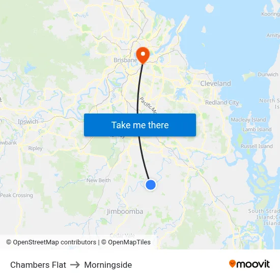 Chambers Flat to Morningside map