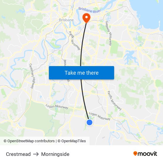 Crestmead to Morningside map
