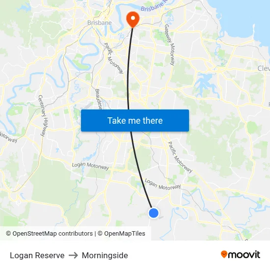 Logan Reserve to Morningside map