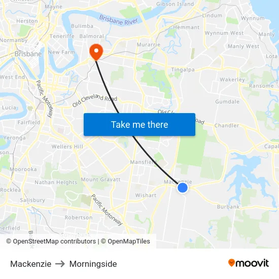 Mackenzie to Morningside map