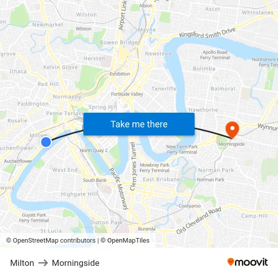 Milton to Morningside map