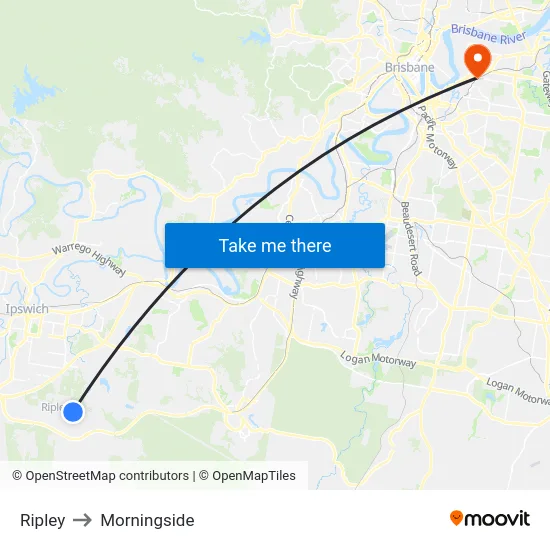 Ripley to Morningside map