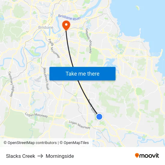 Slacks Creek to Morningside map