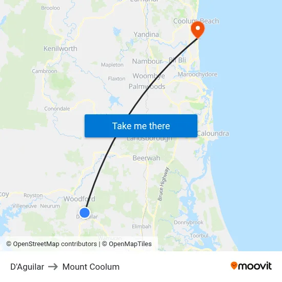 D'Aguilar to Mount Coolum map