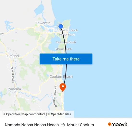 Nomads Noosa Noosa Heads to Mount Coolum map