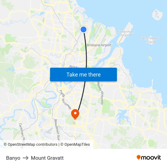 Banyo to Mount Gravatt map
