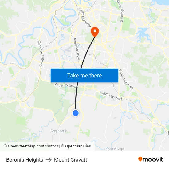 Boronia Heights to Mount Gravatt map
