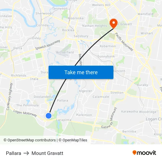 Pallara to Mount Gravatt map