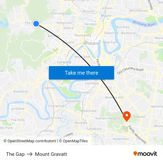 The Gap to Mount Gravatt map