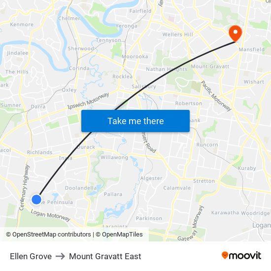 Ellen Grove to Mount Gravatt East map