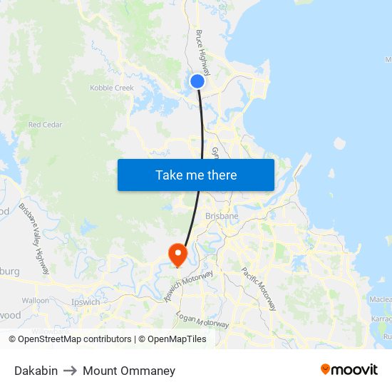 Dakabin to Mount Ommaney map