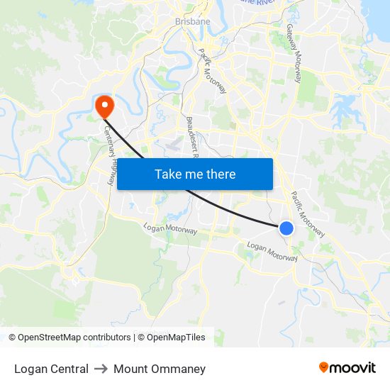 Logan Central to Mount Ommaney map