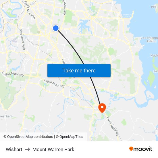 Wishart to Mount Warren Park map