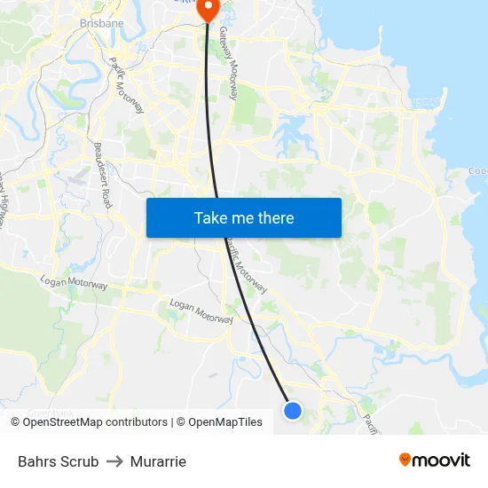 Bahrs Scrub to Murarrie map