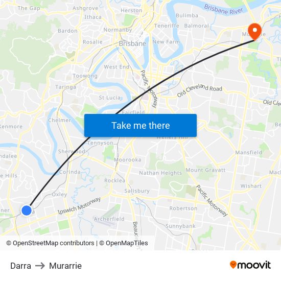 Darra to Murarrie map