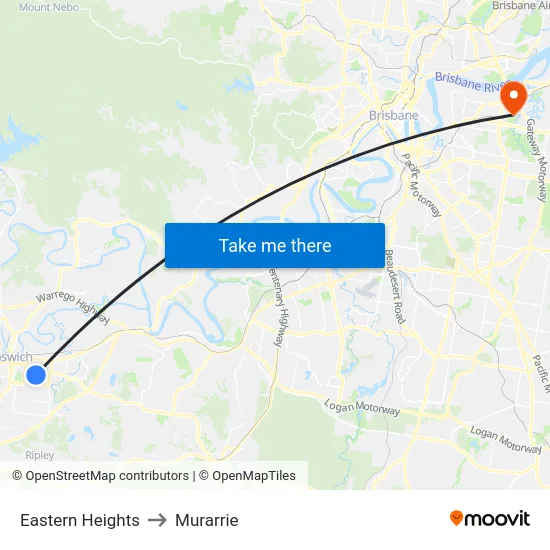 Eastern Heights to Murarrie map