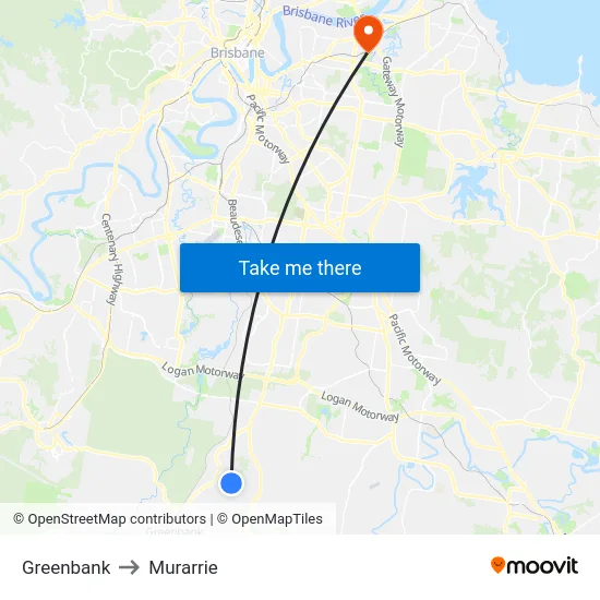 Greenbank to Murarrie map