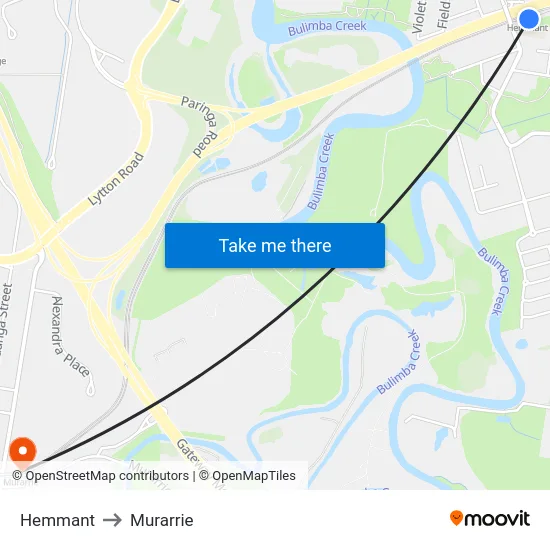 Hemmant to Murarrie map