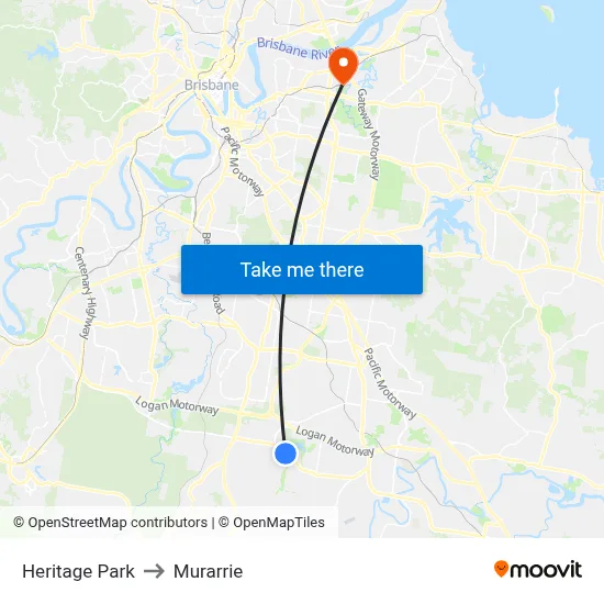 Heritage Park to Murarrie map