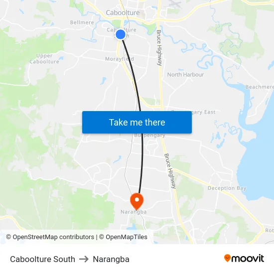 Caboolture South to Narangba map