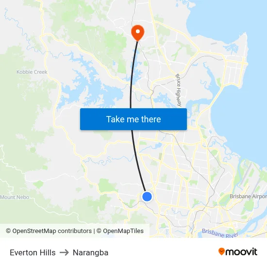 Everton Hills to Narangba map