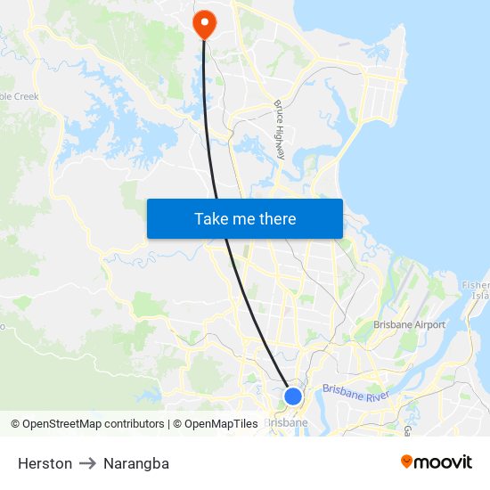 Herston to Narangba map