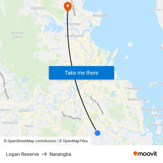 Logan Reserve to Narangba map