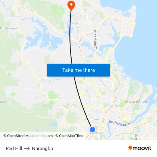 Red Hill to Narangba map