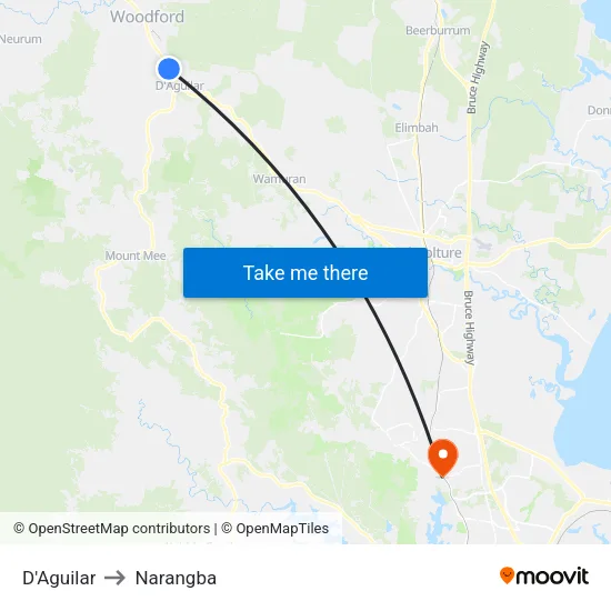 D'Aguilar to Narangba map