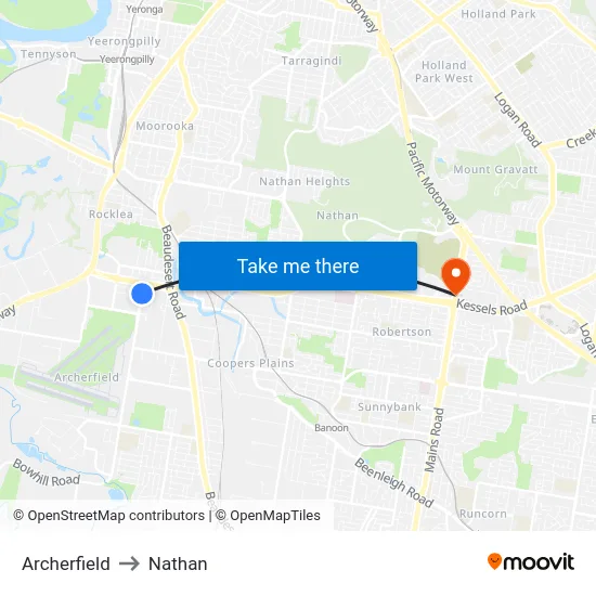 Archerfield to Nathan map