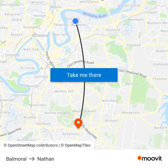 Balmoral to Nathan map