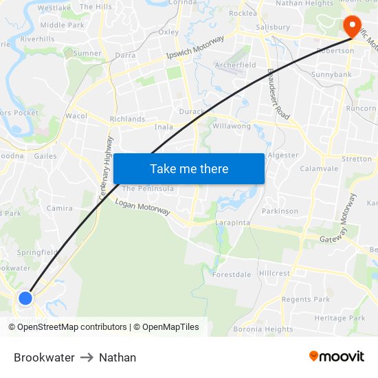 Brookwater to Nathan map