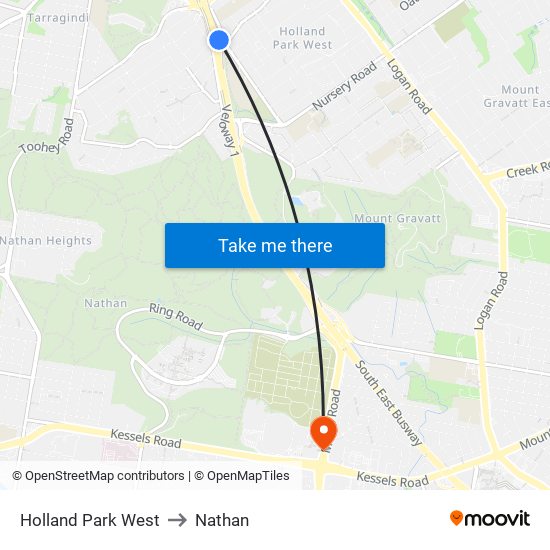 Holland Park West to Nathan map