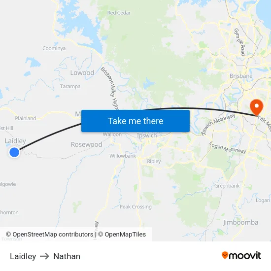Laidley to Nathan map
