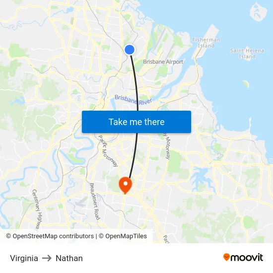 Virginia to Nathan map