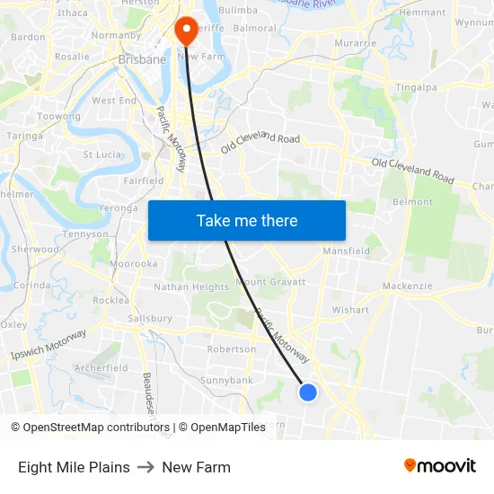 Eight Mile Plains to New Farm map
