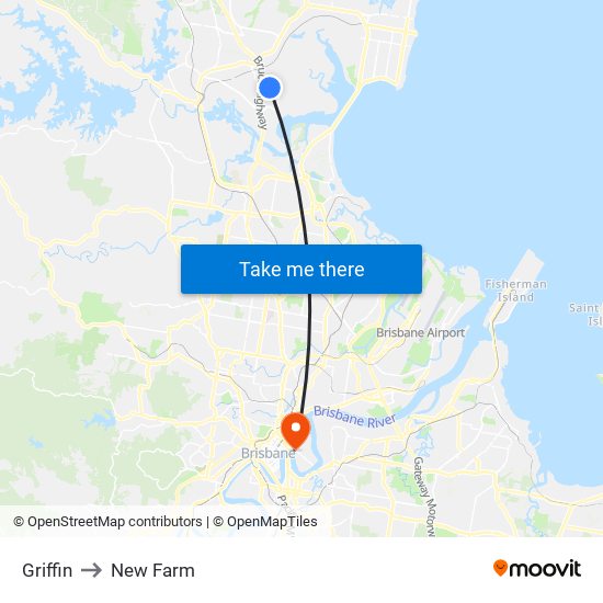 Griffin to New Farm map