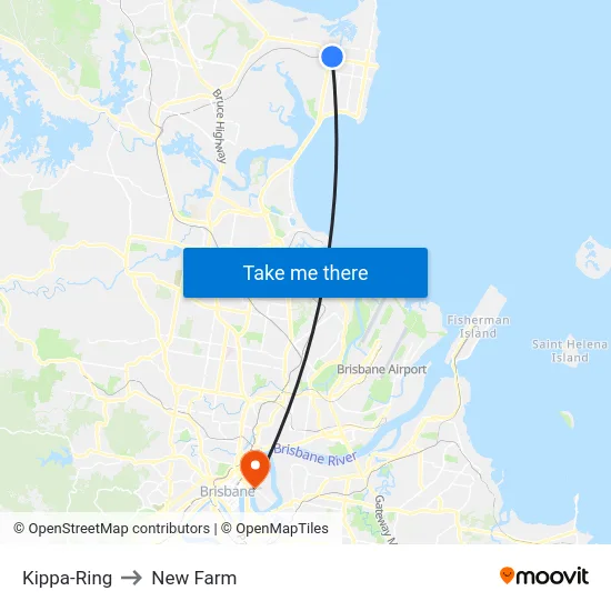 Kippa-Ring to New Farm map