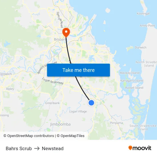 Bahrs Scrub to Newstead map