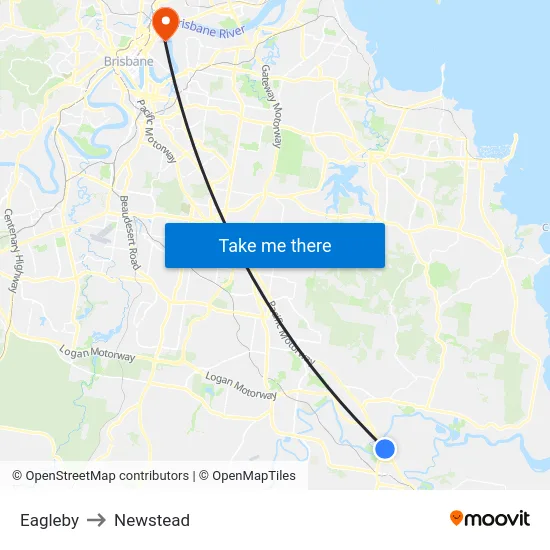 Eagleby to Newstead map