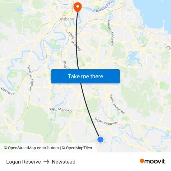 Logan Reserve to Newstead map