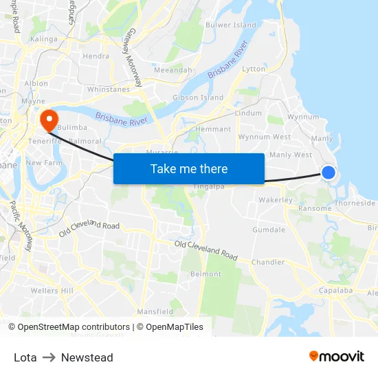 Lota to Newstead map