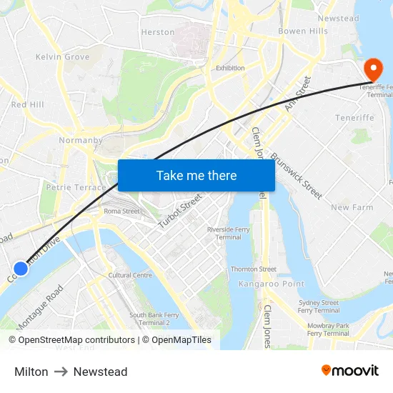 Milton to Newstead map
