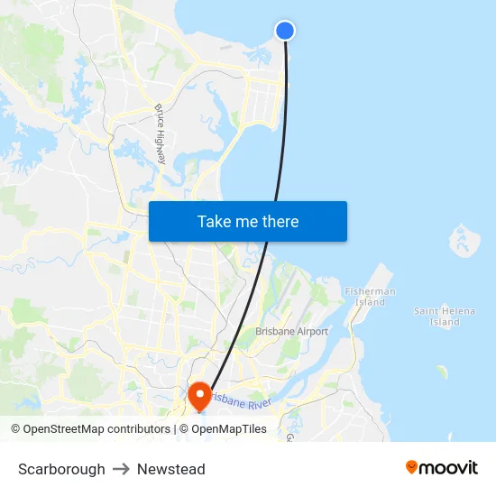 Scarborough to Newstead map