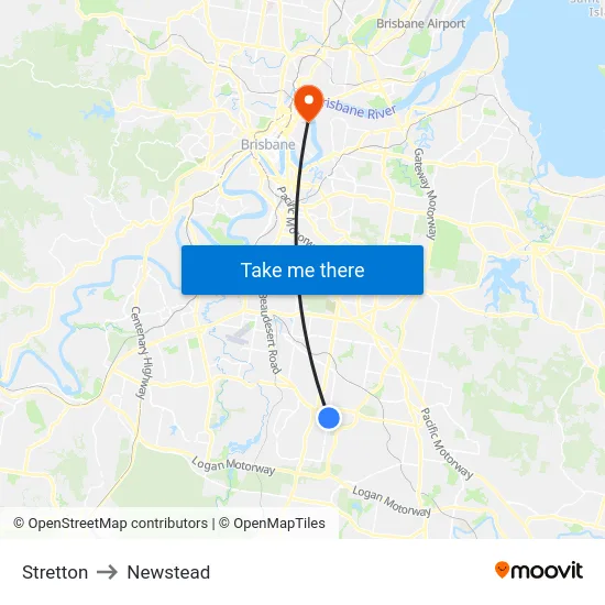 Stretton to Newstead map