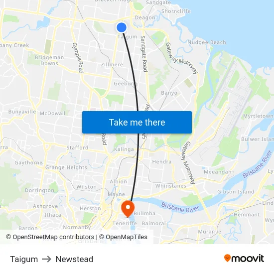 Taigum to Newstead map