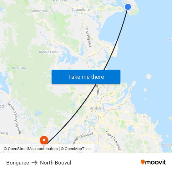 Bongaree to North Booval map