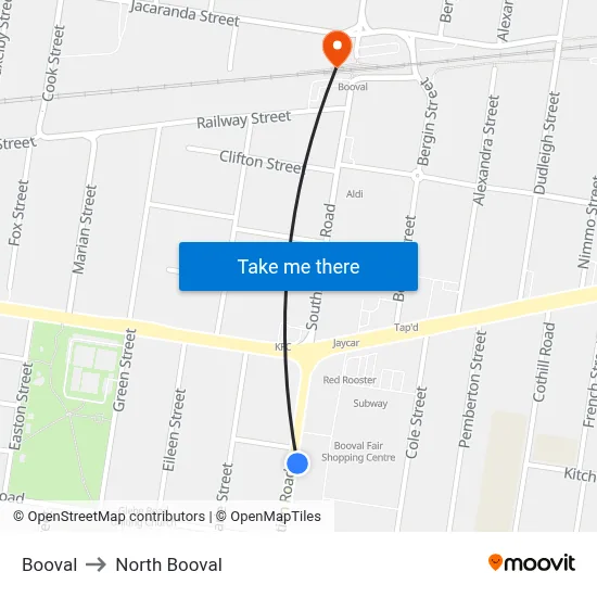 Booval to North Booval map