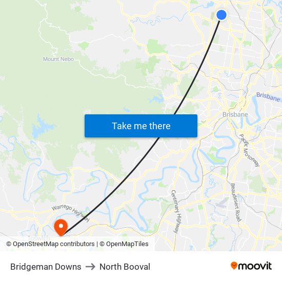 Bridgeman Downs to North Booval map