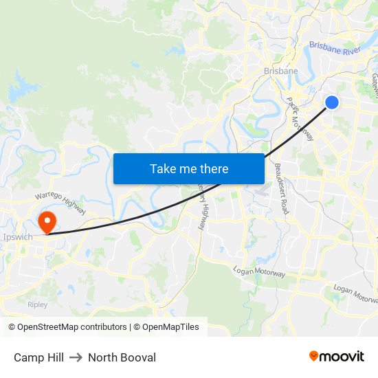 Camp Hill to North Booval map